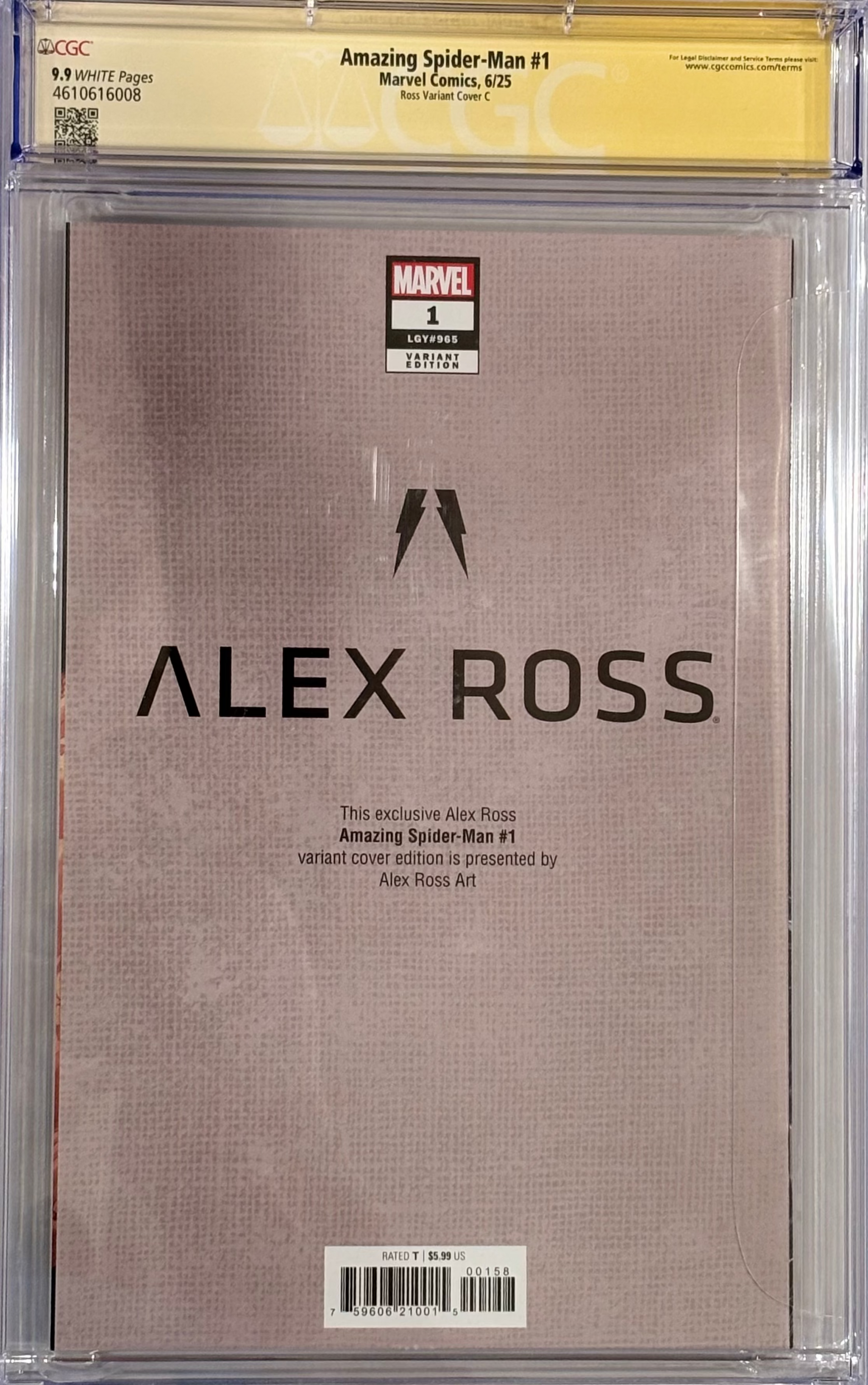 Amazing Spider-man #1 CGC 9.9 Signed Alex Ross – Golden Age Guru