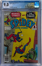 Load image into Gallery viewer, Spidey Super Stories #25 CGC 9.0 1st app. of Web-Man; app. of Doctor Doom &amp; Impossible Man
