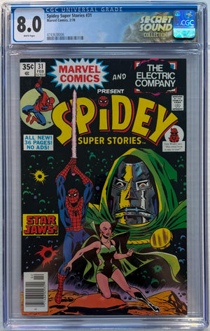 Spidey Super Stories #31 CGC 8.0 app. of Moondragon & Doctor Doom