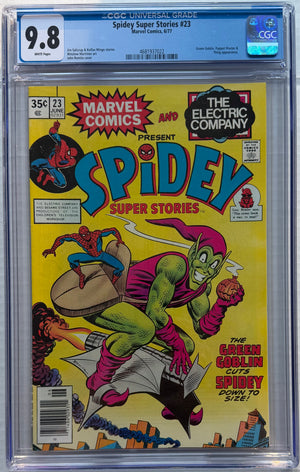 Spidey Super Stories #23 CGC 9.8 app. of Green Goblin, Puppet Master & Thing