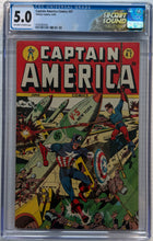 Load image into Gallery viewer, Captain America Comics #47 CGC 5.0 Last German war cover, Human Torch backup story
