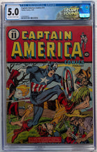 Load image into Gallery viewer, Captain America Comics #11 CGC 5.0 Hurricane &amp; Father Time backup stories
