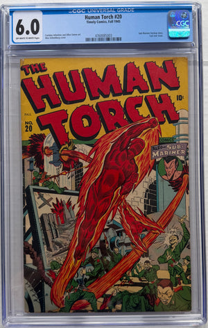 Human Torch #20 CGC 6.0 Sub-Mariner backup story; Last war issue