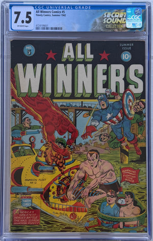 All Winners Comics #5 CGC 7.5 Mickey Spillane text story