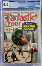 Load image into Gallery viewer, Fantastic Four #5 CGC 4.0 White Pages. 1st Dr.Doom!
