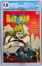 Load image into Gallery viewer, Batman #49 CGC 7.0 app. of Joker &amp; 1st app. Vicki Vale and the Mad-Hatter
