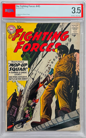 Our Fighting Forces #45 PSA 3.5 2nd app. of Gunner & Sarge