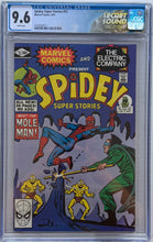 Load image into Gallery viewer, Spidey Super Stories #52 CGC 9.6 app. of Human Torch, Mole Man &amp; Blizzard
